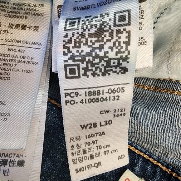 Levi Strauss Distressed 711 Mid-Wash Skinny Jeans | Women's W28 L30 - Picture 9 of 11